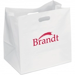 White Carry-Out Custom Plastic Bag - 14"w x 14"h x 10"d