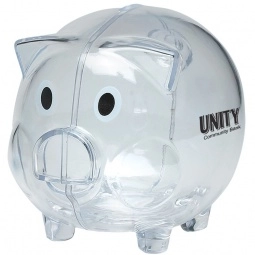 Clear - Plastic Custom Piggy Bank