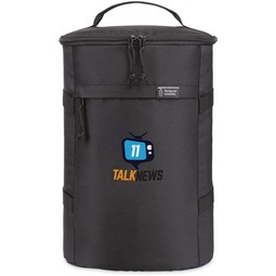 Black - Renew rPET Promotional Backpack Cooler - 10"w x 14.75"h x 6.5"d