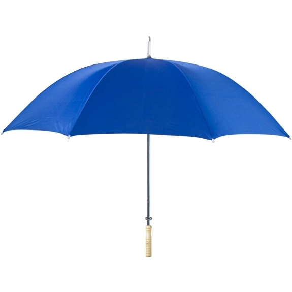 Royal Blue Wood Handled Automatic Custom Umbrella