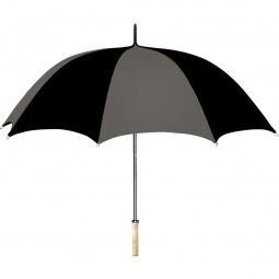 Pewter/Black Wood Handled Automatic Custom Umbrella