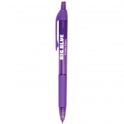 Translucent Purple Translucent Slim Custom Pen w/ Rubber Grip
