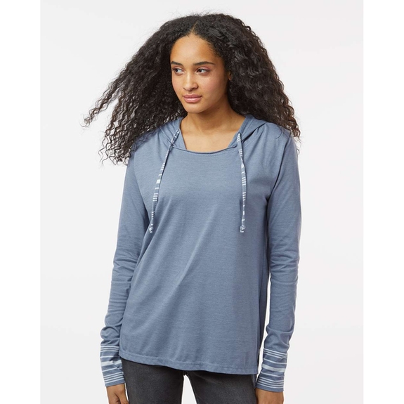 Front Heathered Jersey Branded Hooded Tunic - Women's