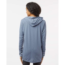 Back Heathered Jersey Branded Hooded Tunic - Women's