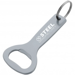 Silver Aluminum Custom Logo Bottle Opener Key Ring