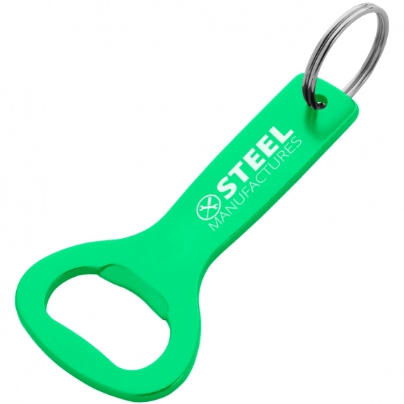 Green Aluminum Custom Logo Bottle Opener Key Ring