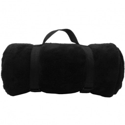Black Soft Luxurious Micro Plush Custom Blanket