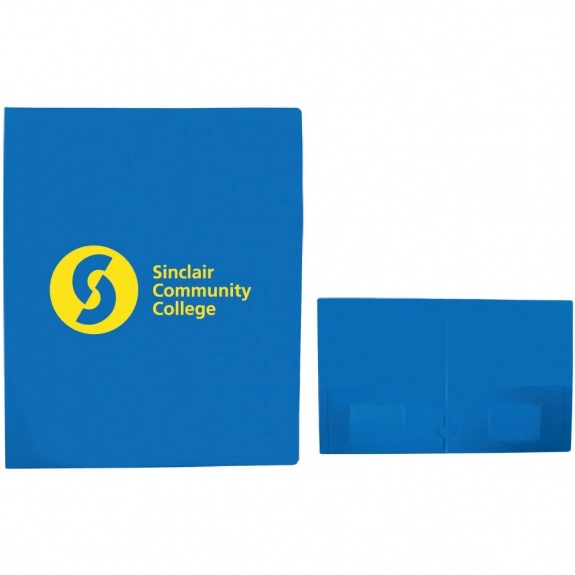 Reflex Blue - Dual Pocket Presentation Custom Folder w/ Card Slots