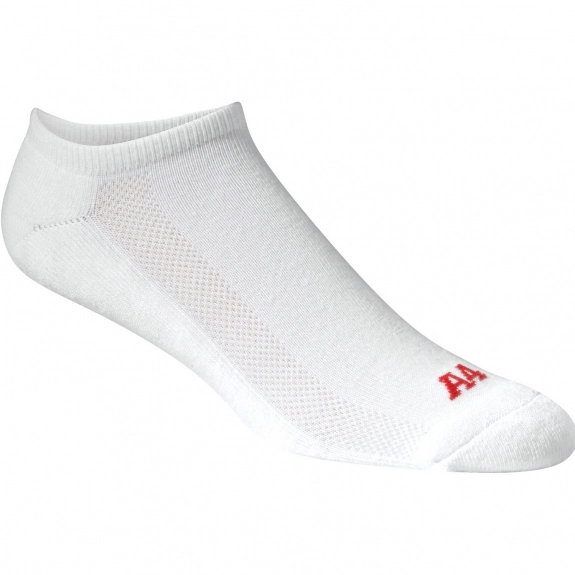 White A4 Performance No Show Moisture Wicking Custom Socks