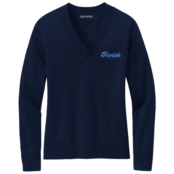 Navy blazer - Brooks Brothers&#174; Cotton Stretch Logo V-Neck Sweater - Wo