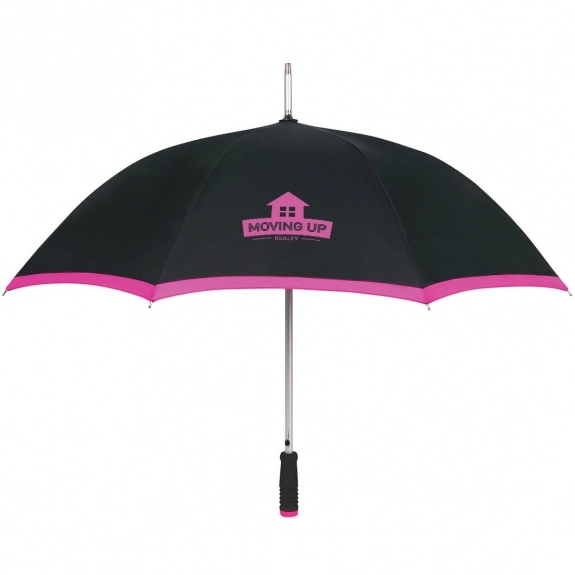 Black/Fuchsia Two-Tone Edge Automatic Custom Umbrella