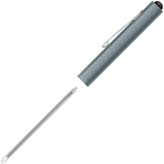 Silver Reversible Blade Promotional Screwdriver w/ Button Top