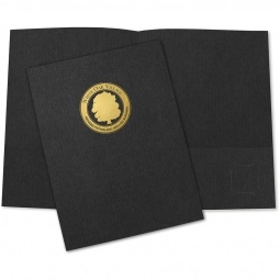 Black Designer Linen Presentation Custom Folders - 9"w x 12"h
