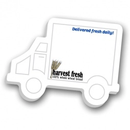 White Full Color BIC Custom Sticky Notes - Truck - 25 Sheets