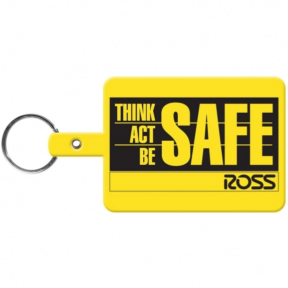 Solid Yellow Large Rectangle Soft Custom Key Tags