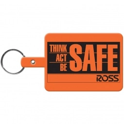 Solid Orange Large Rectangle Soft Custom Key Tags