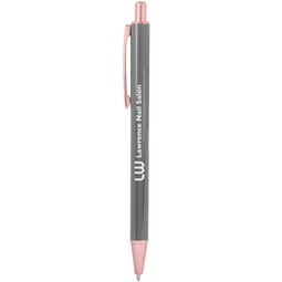 Gray Aluminum Custom Pen w/ Rose Gold Accents