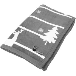 Gray Winter's Nap Large Custom Holiday Throw Blanket - 60" x 80"