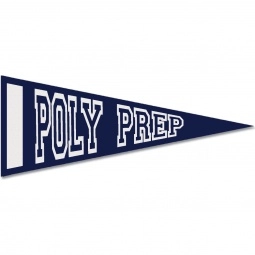 Navy Blue Colored Felt Logo Pennant - 10"w x 4"h