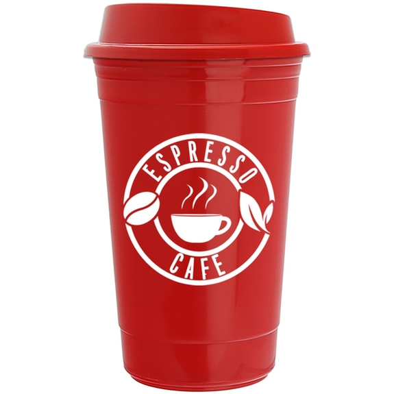 Red The Traveler Promotional Insulated Cup - 16 oz.