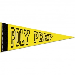 Yellow Colored Felt Promotional Pennant w/ Contrast Strip - 10"w x 4"h