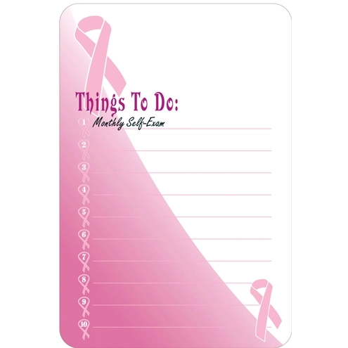 White/Pink Full Color Magnetic Promotional Memo Board - Breast Cancer Aware