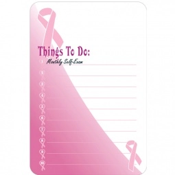 White/Pink Full Color Magnetic Promotional Memo Board - Breast Cancer Aware