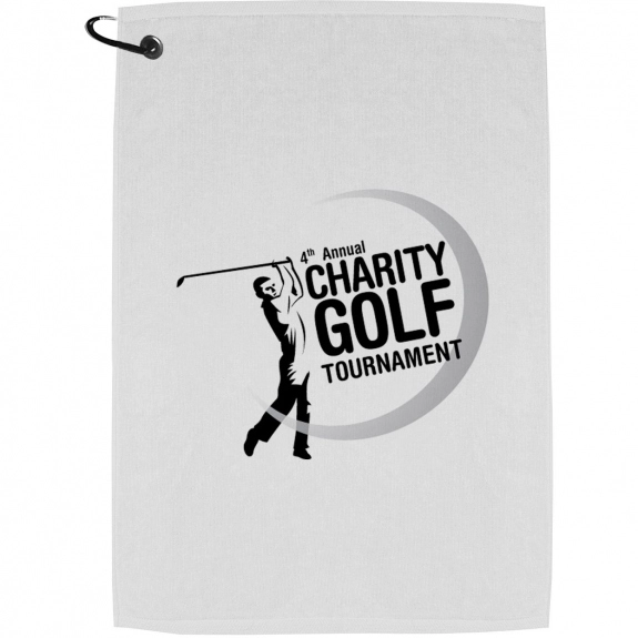 Terry Velour Custom Golf Towel w/ Carabinerv