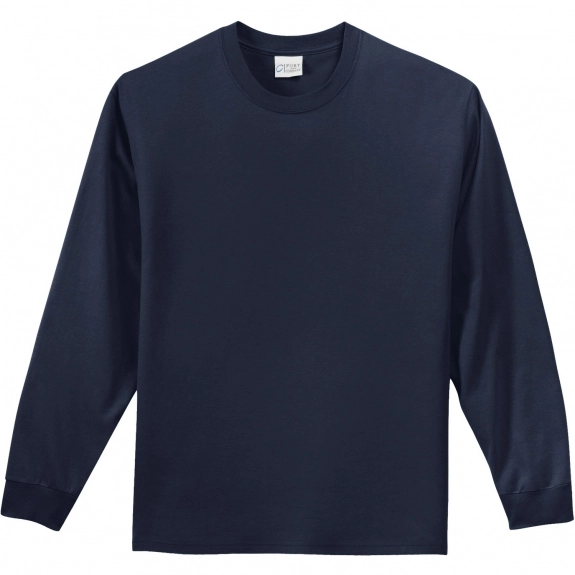 Deep Navy Port & Company Long Sleeve Essential Logo T-Shirt - Colors