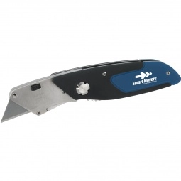 Blue Cushion Grip Promotional Pocket Knife and Box Cutter