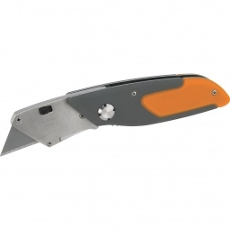 Orange Cushion Grip Promotional Pocket Knife and Box Cutter