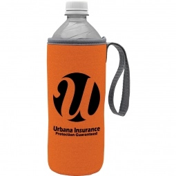 Orange Insulated Water Bottle Custom Holder w/ Carry Strap