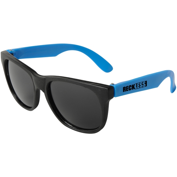 Neon Blue Neon Custom Sunglasses - Youth