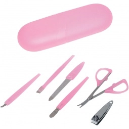 Transparent Pink Promotional Manicure Set In Gift Tube