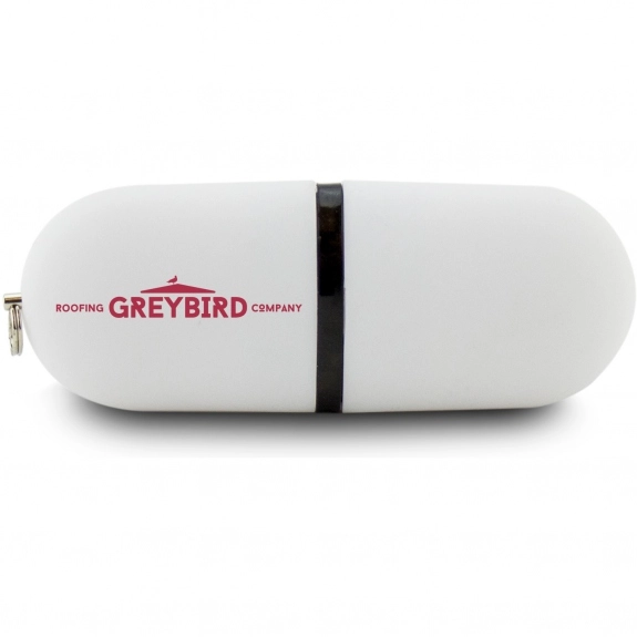 White Oval Pill Logo Flash Drive - 16GB