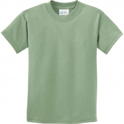 Stonewashed Green Port & Company Essential Logo T-Shirt - Youth - Colors