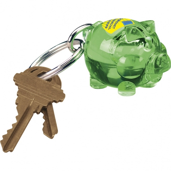 Translucent Green Full Color Little Piggy Custom Keychains