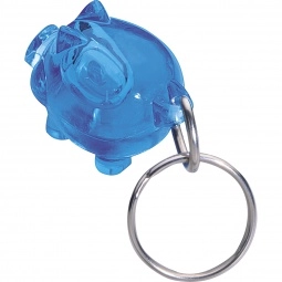 Translucent Blue Full Color Little Piggy Custom Keychains