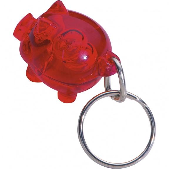 Translucent Red Full Color Little Piggy Custom Keychains