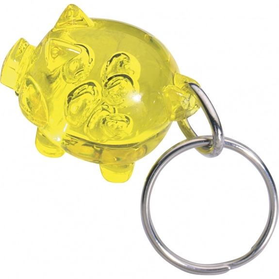 Transluent Yellow Full Color Little Piggy Custom Keychains