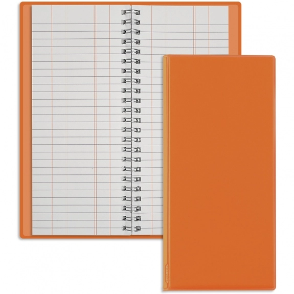 Orange Wire Bound Tally Book Personalized Jotter 