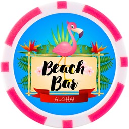 Pink Full Color Promotional Poker Chips