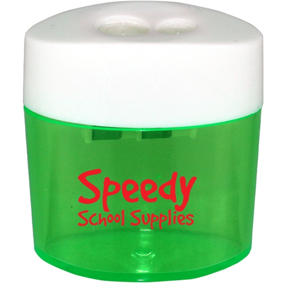 Transparent Green - Branded Logo Dual Pencil Sharpener