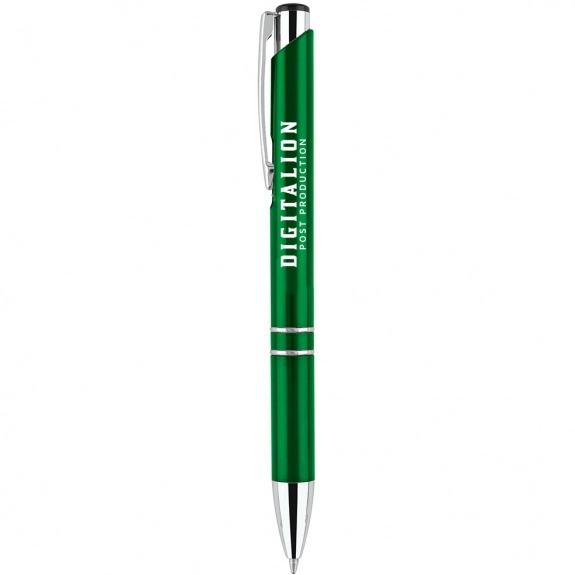 Green Slim Click-Action Ballpoint Promo Pen 