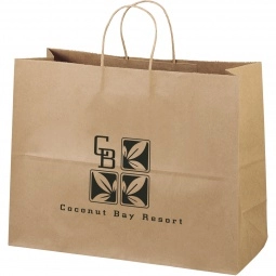 Recycled Brown Kraft Promotional Shopping Bag - 16"w x 12"h x 6"d