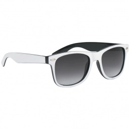 White/Black Two-Tone Promotional Sunglasses