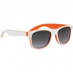 White/Orange Two-Tone Promotional Sunglasses