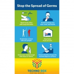 Promotional Full Color Custom Info Magnet - Stop The Spread Of Germs - 30 mil with Logo