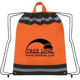 Orange Non-Woven Reflective Sports Customized Backpacks - 17"w x 20"h