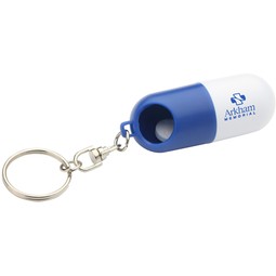 Blue/white Twist-A-Pill Custom Pill Holder Keychain